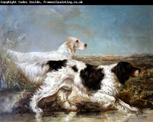 Verner Moore White Typical Verner Moore White hunt scene featuring dogs